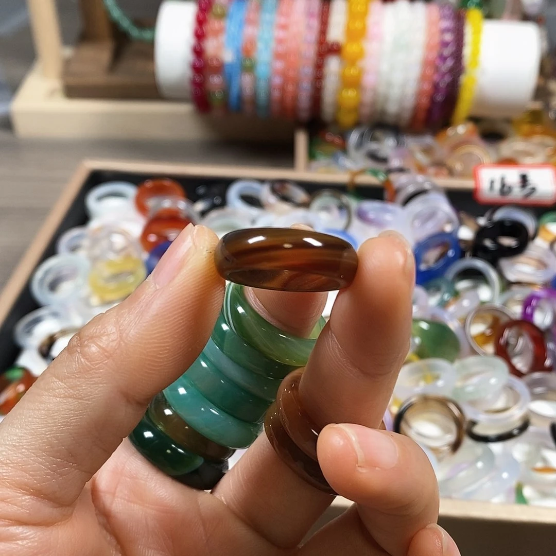 玛瑙/玉髓戒指未镶嵌?***?