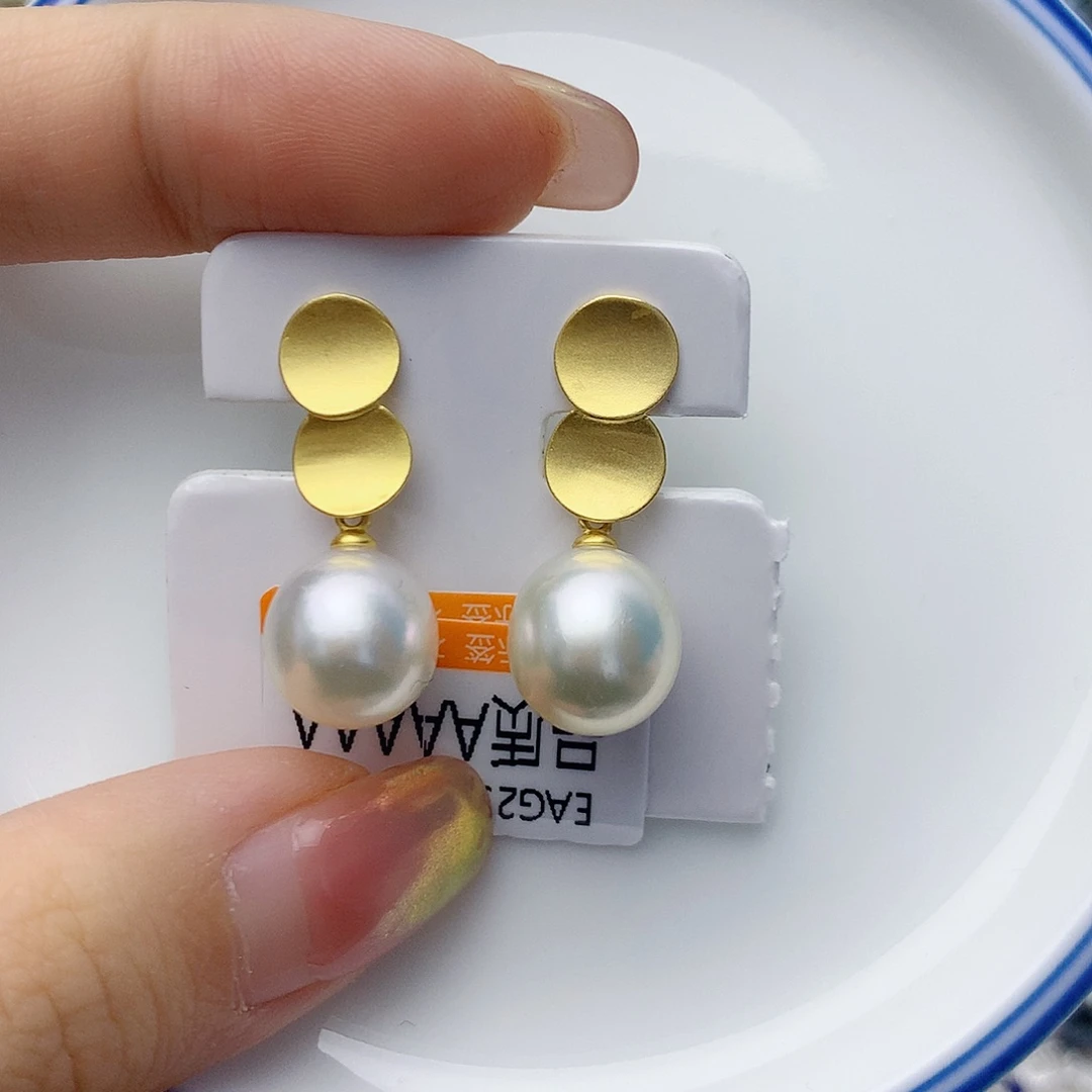 海水珍珠耳饰银S925镶嵌W67