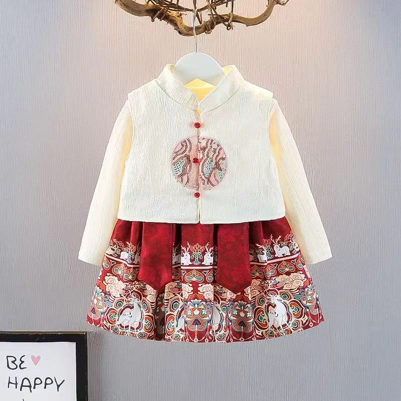 刺绣卡通动漫常规款春秋女唐装女宝宝宝清公主风