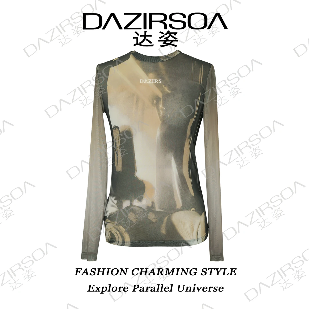 DAZIRSOA/达姿25S/S“绿野仙踪”高街扎染风设计师款网纱上衣 S861