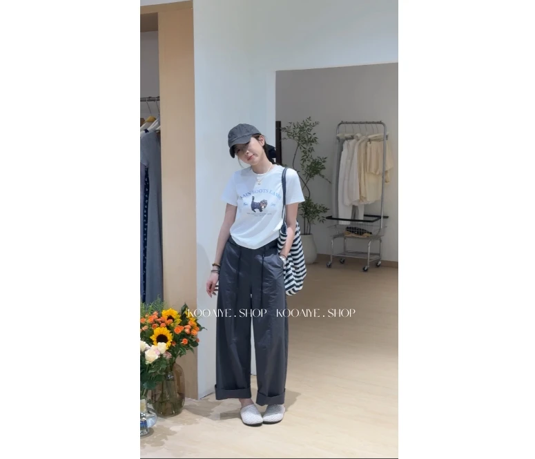 【猫咪T】清货-只出不进-夏季新款韩系休闲百搭宽松简约猫咪T恤