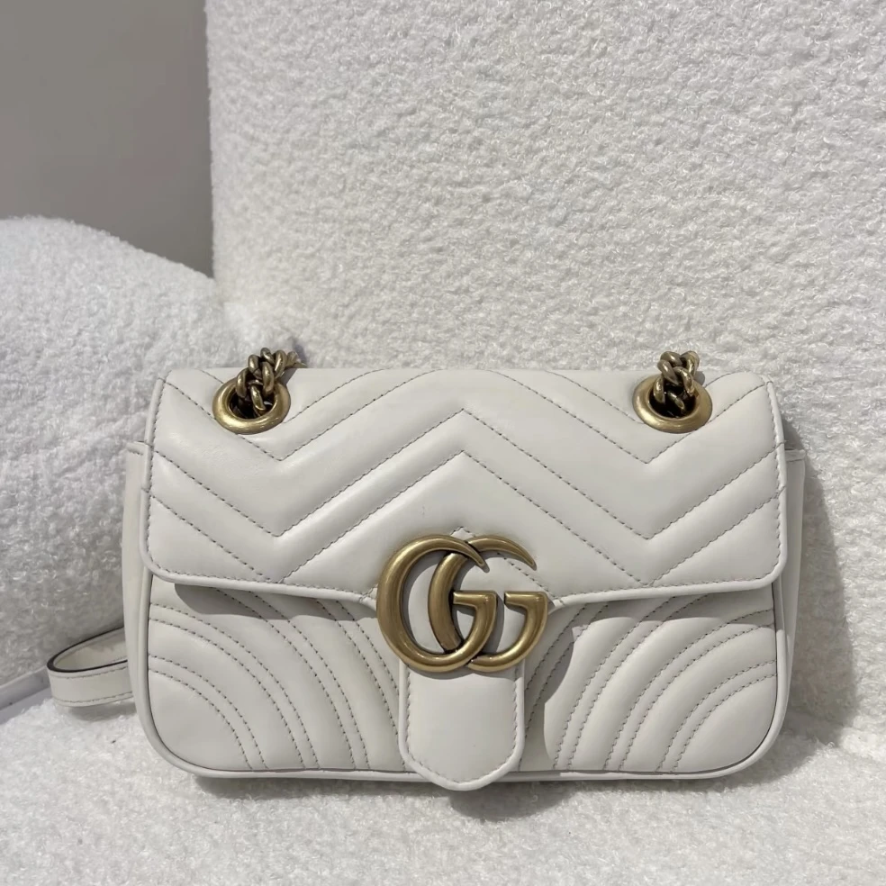GUCCI/古驰 单肩包 马蒙22 白金 mx7704/2505