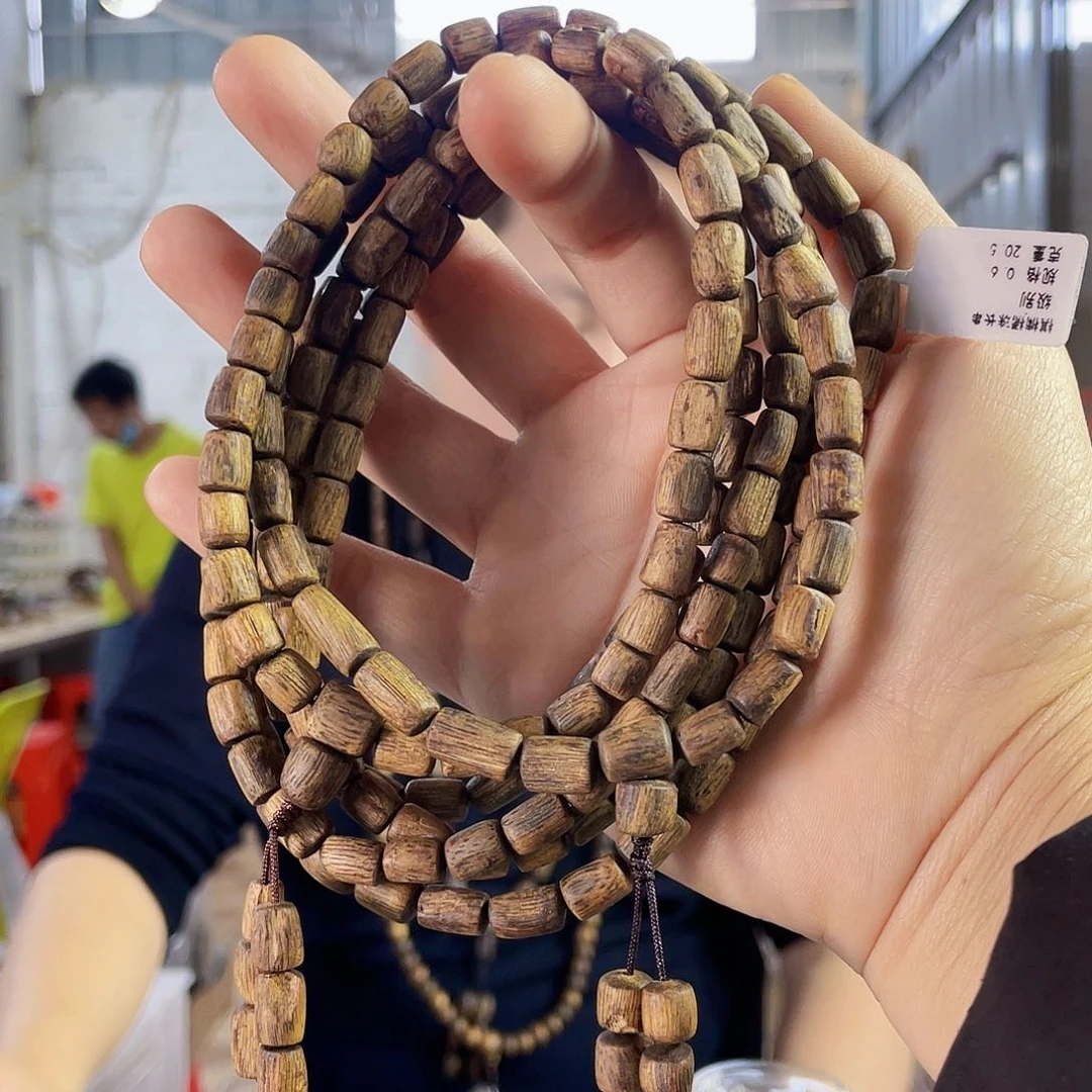 沉香手串海南老白棋桶珠长串0.6/20克多样性发一