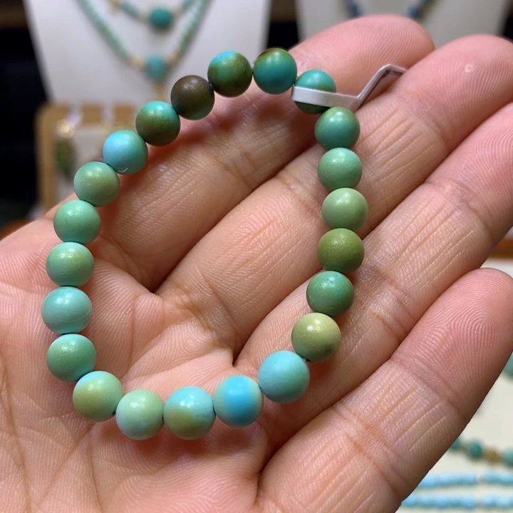 绿松石未镶嵌圆珠半成品6.5mm