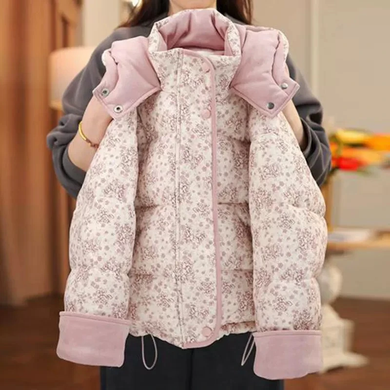 女童棉服冬装2025新款儿童冬季加厚女孩冬款连帽格子外套棉袄9373
