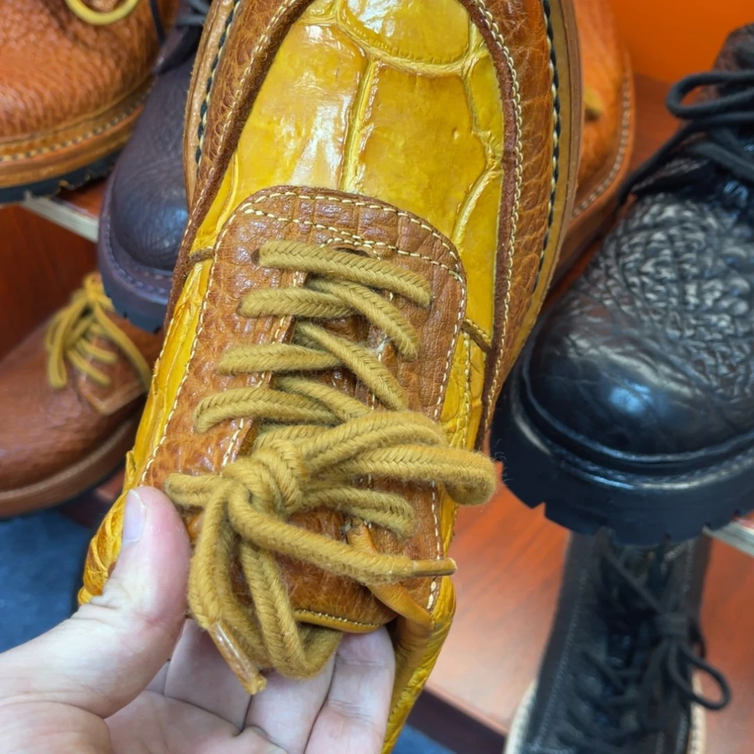 磨砂皮（牛皮）42黄色鳄鱼鳄鱼野牛