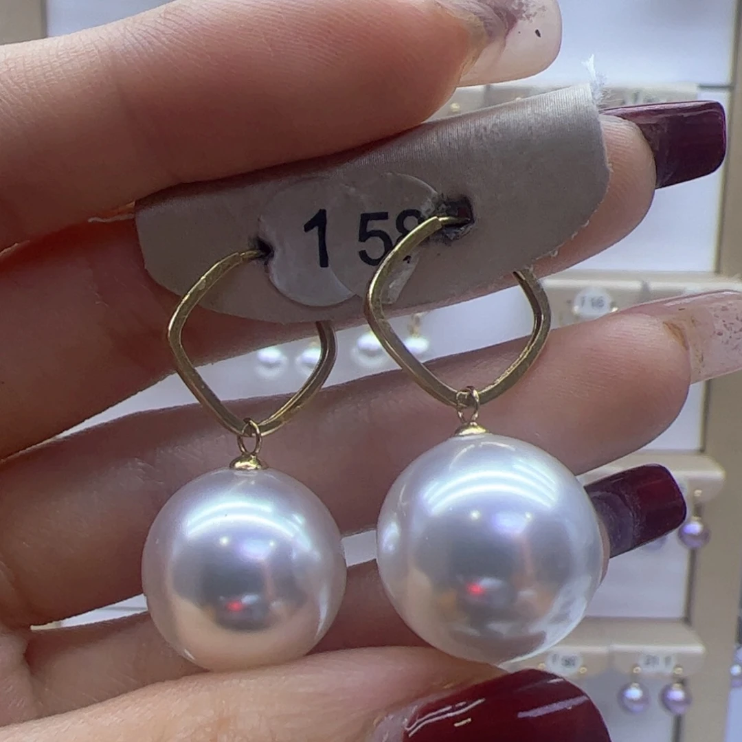 淡水珍珠耳饰18K金镶嵌