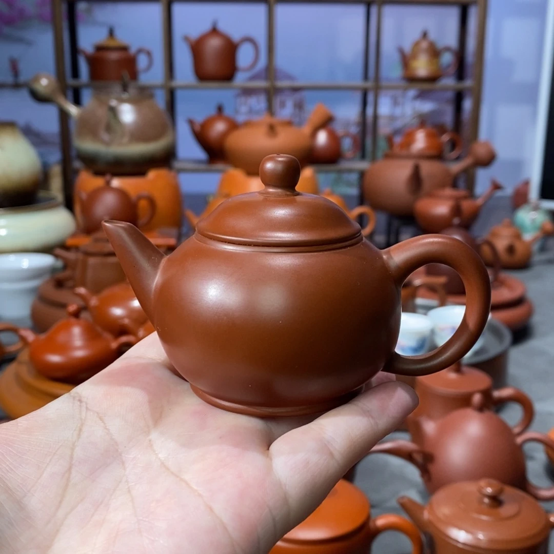 茶壶紫砂章淑煌朱泥水平85cc