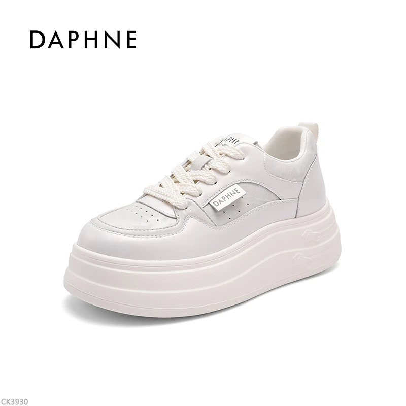 达芙妮2025秋季新款厚底增高女鞋时尚百搭跑步鞋小白鞋休闲运动鞋