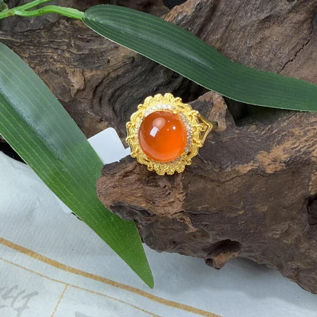 【七七专属】S925南红蛋面戒指10*10mm qqdc682