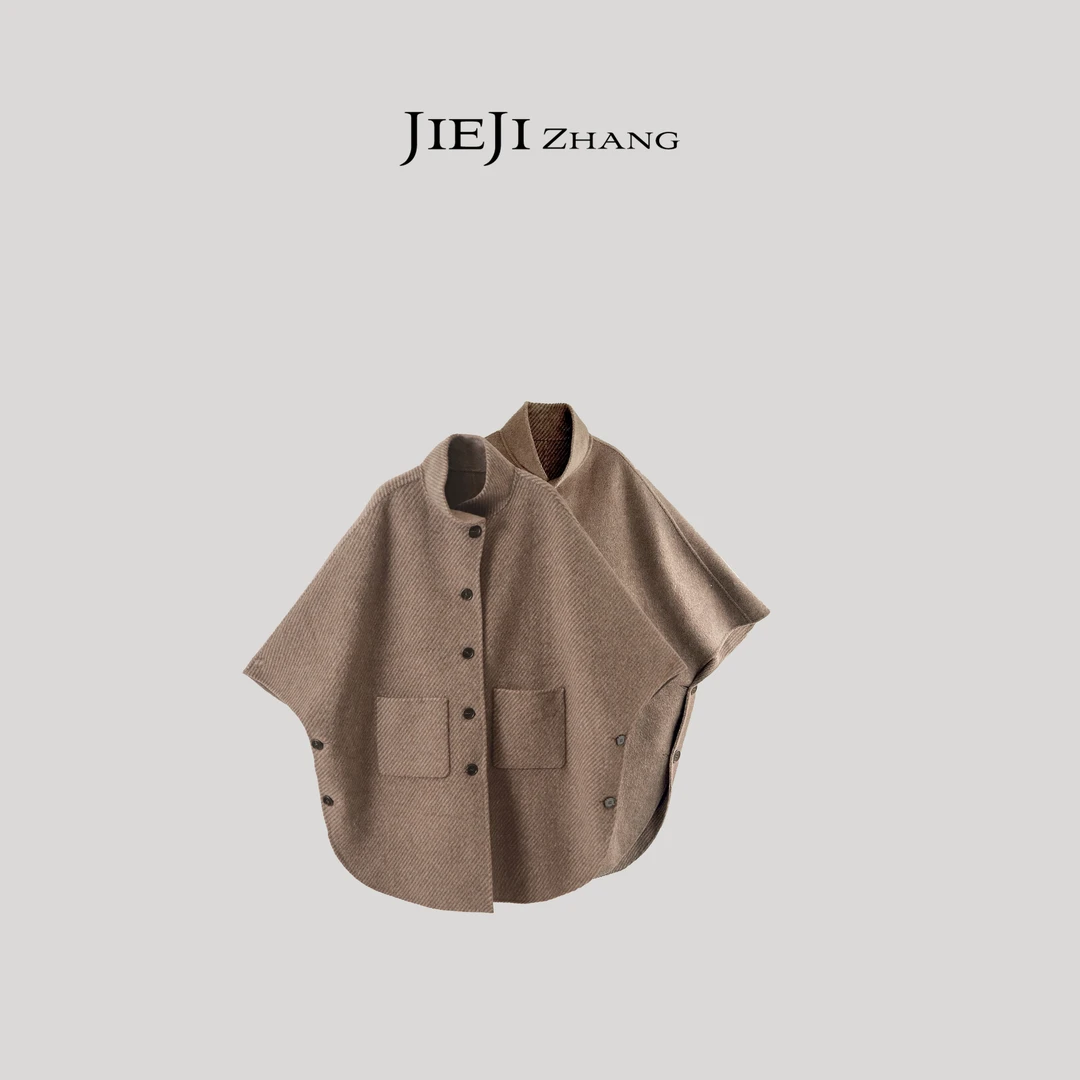 【JIEJI ZHANG】秋冬时尚高级定制百搭双面穿羊毛大衣351195
