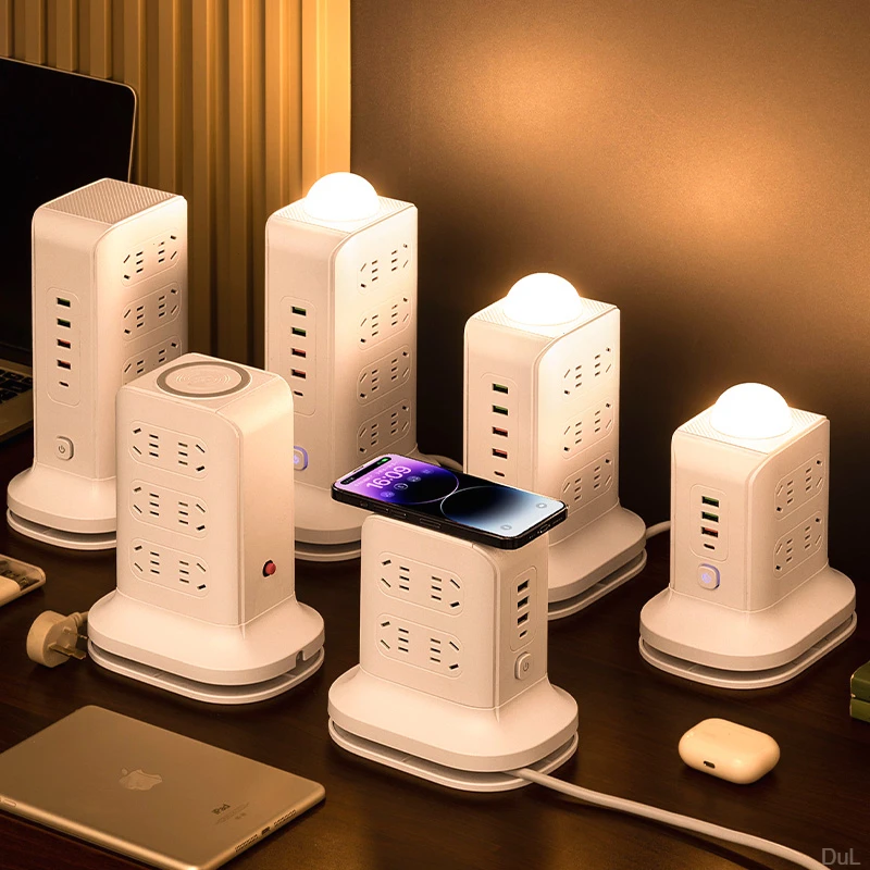 公牛适用插座带无线快充多口USB插排可收纳排插家用办公插板