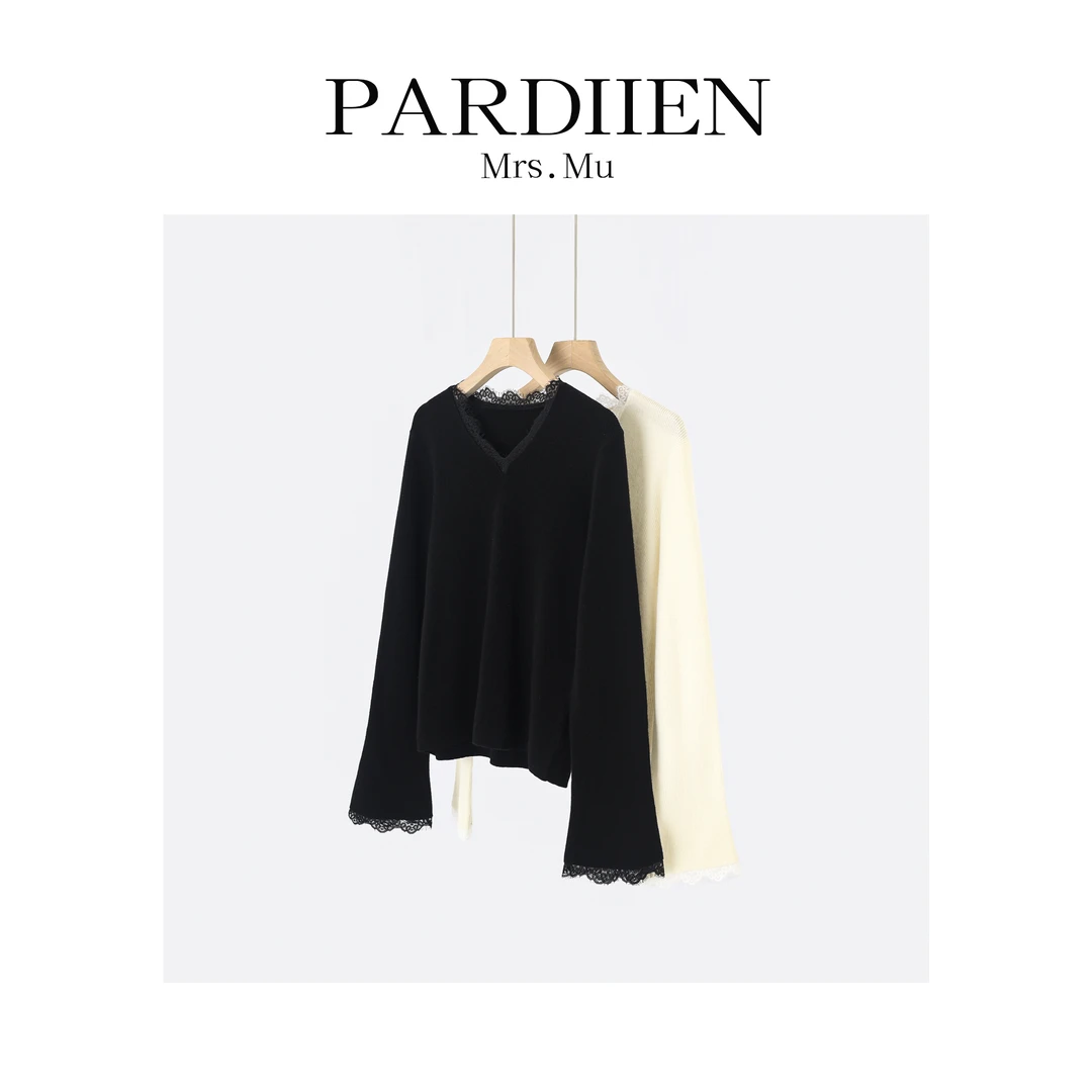 【北总严选】帕迪恩百搭拼接蕾丝套头镂空花边领衫25PD-251134