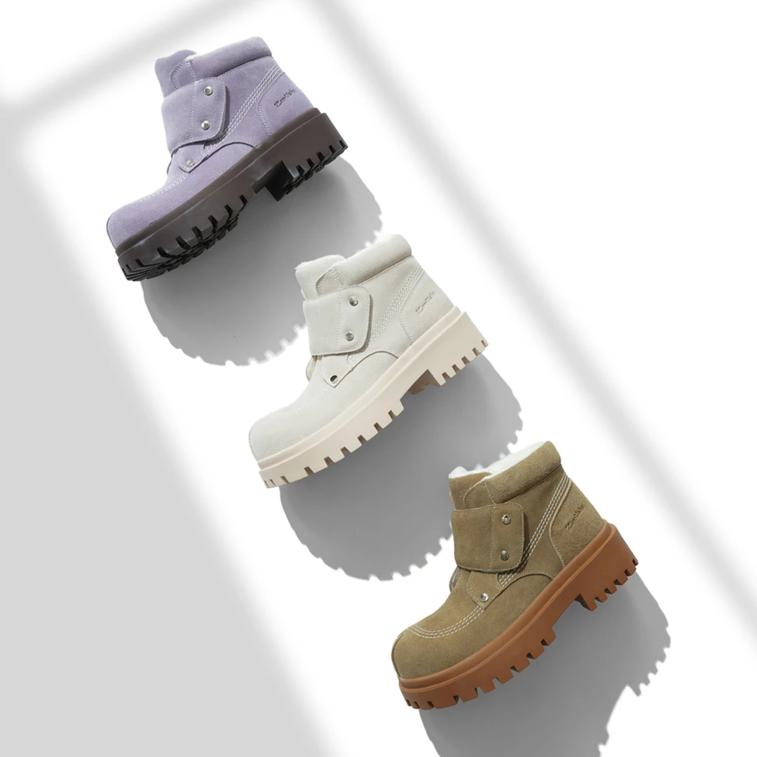 原创新品首发真皮棉靴2024年新款软底敲软敲舒适女棉靴8260