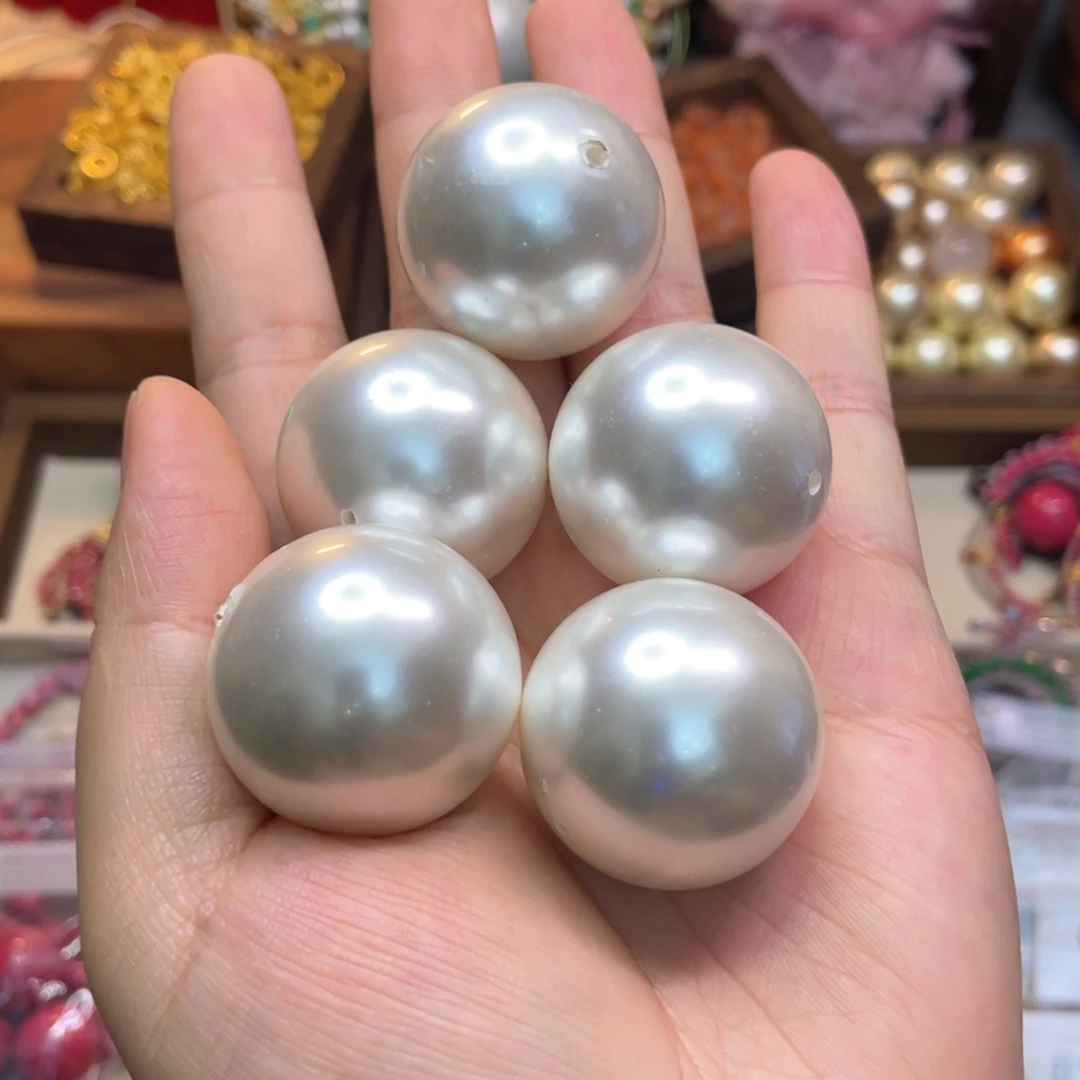 30mm白色手工半成品刀马旦脸珠