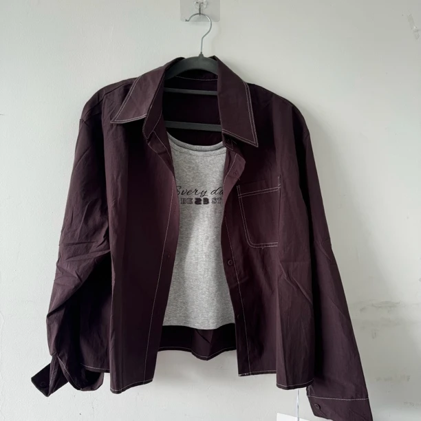 秋上新! 韩系百搭显瘦时尚休闲极简衬衫(配背心)