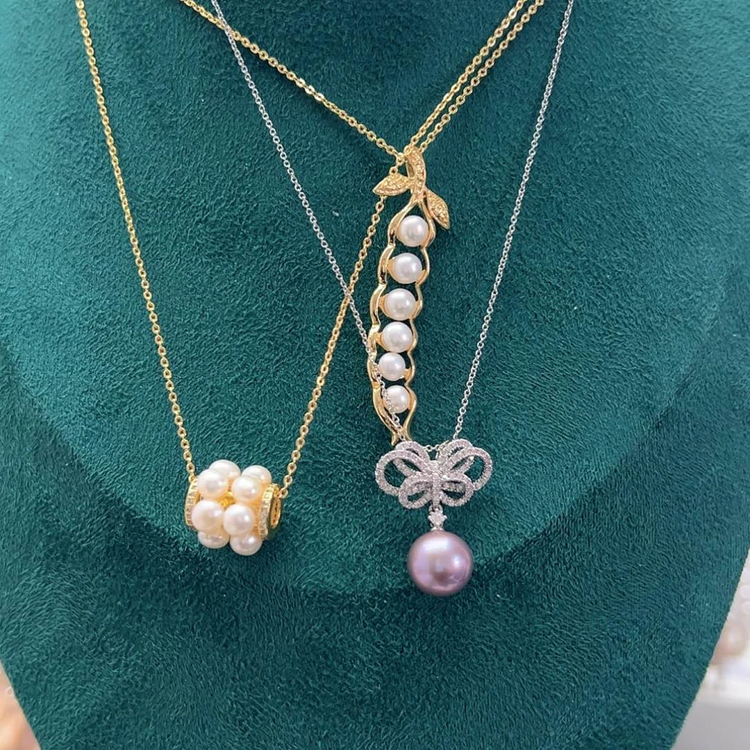 淡水珍珠银S925镶嵌耳饰