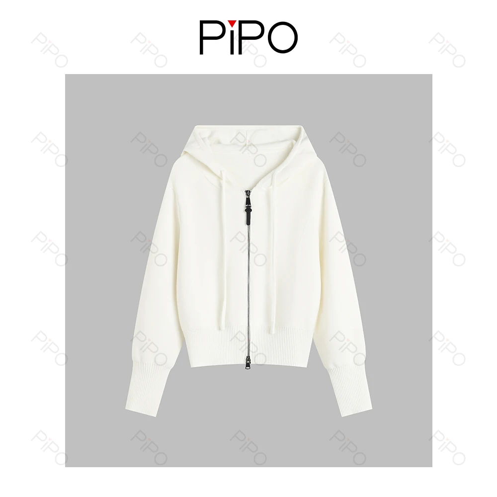 PIPO针织衫上衣简约连帽针织女时尚DD53ZK214