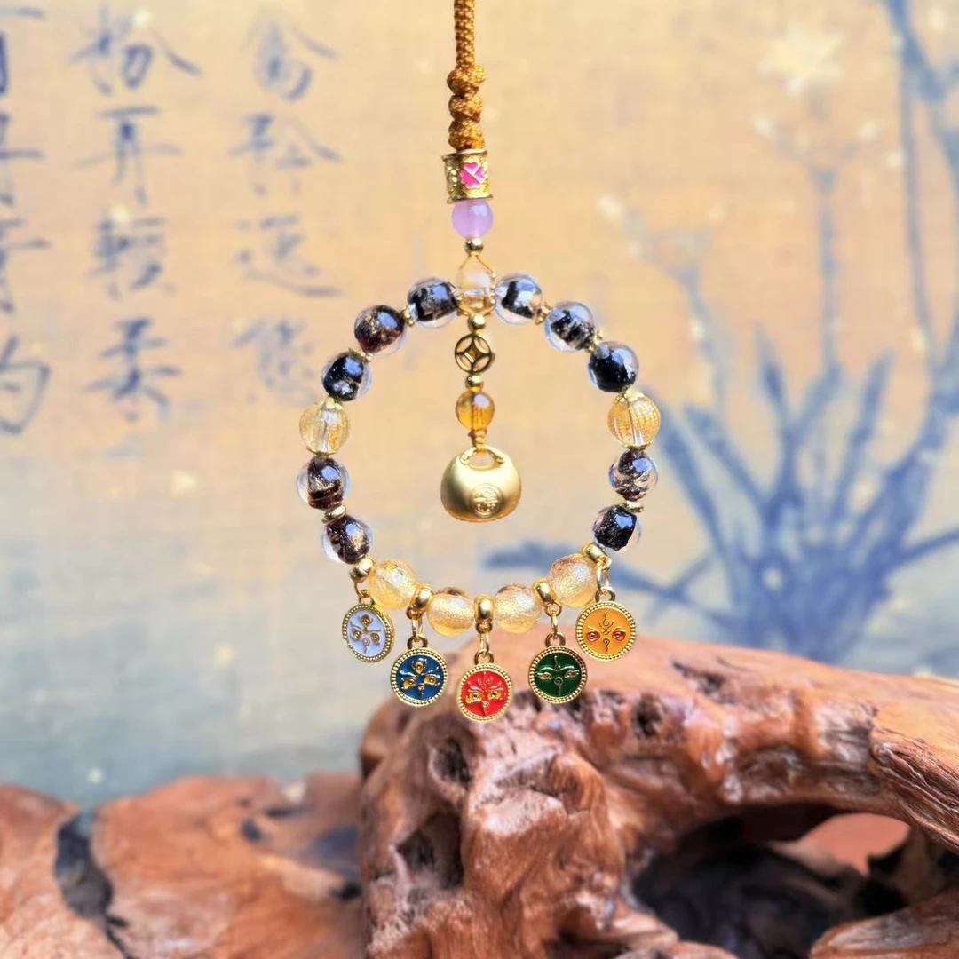 DG 1281-黑色金箔琉璃车挂件（无礼盒）