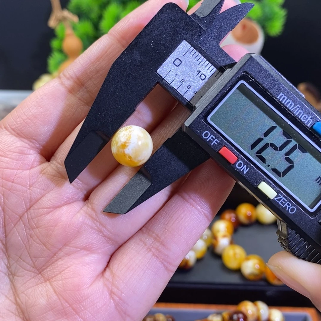 蜜蜡未镶嵌手链天然沁色蜜蜡12.5mm