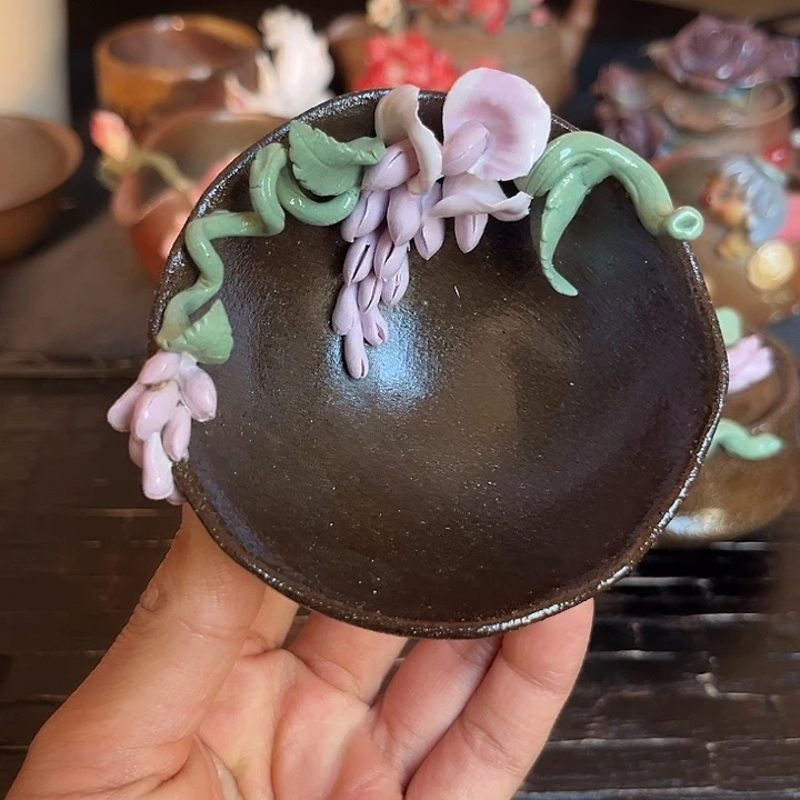 千玺造物紫藤花茶杯