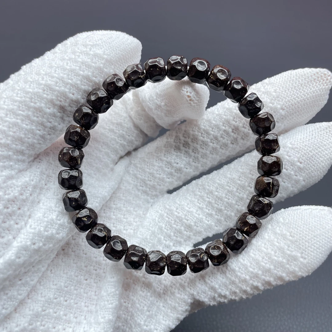 F023原色原生态印尼椰蒂雕刻无相奶酪手串