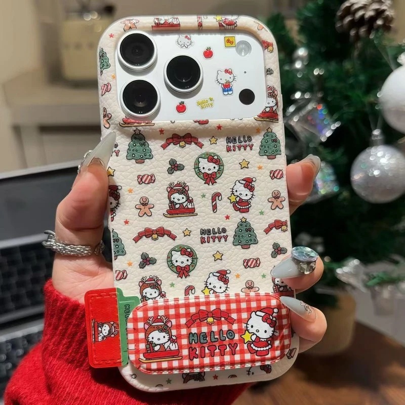 适用IPhone17/16promax圣诞树Kitty支架手机壳小米/华为/vivoX300