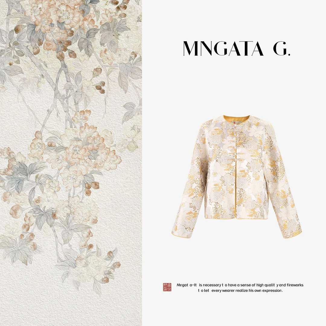 MNGATA G.宫小妍【曼奢·花锦荣】桑蚕丝早秋新中式国风外套5032655