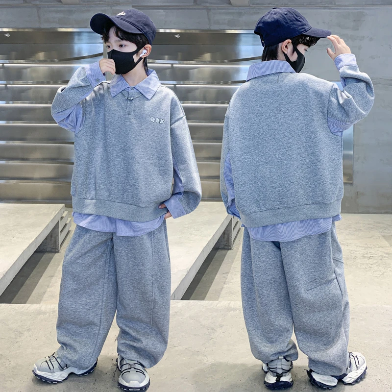 儿童装男童秋装卫衣套装2025新款春秋款中大童运动秋季酷帅气时髦