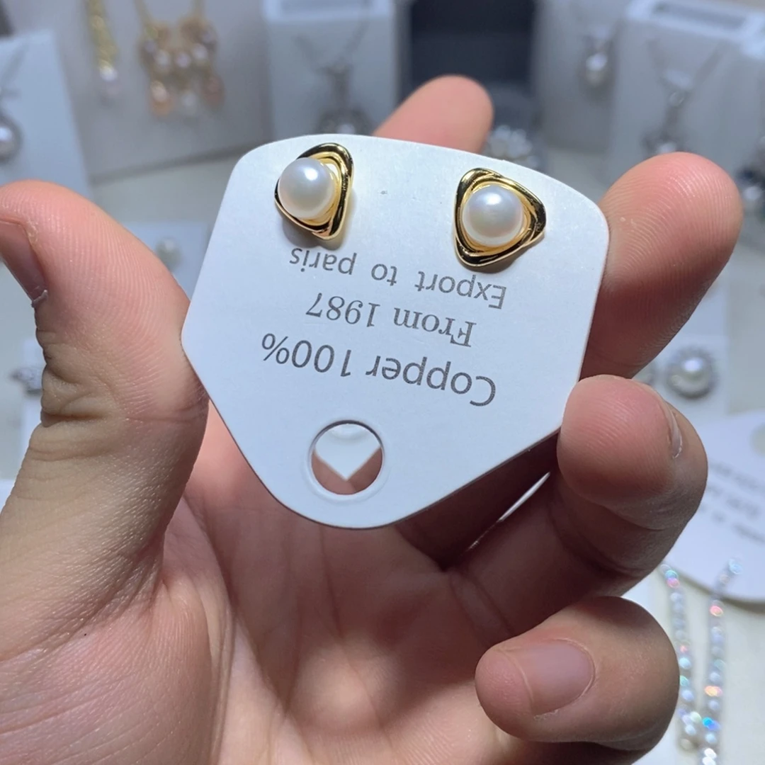 银S925镶嵌耳饰淡水珍珠