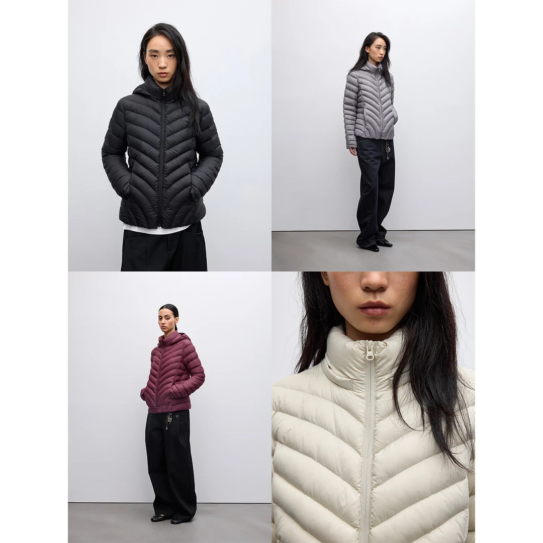 RandomPiece25冬新品 新国标90白鹅绒轻薄连帽贴身保暖排骨鹅绒服