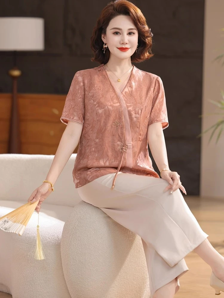 结婚喜婆婆服装小个子夏季套装婚宴装妈妈婚礼高贵洋气中老年衣服