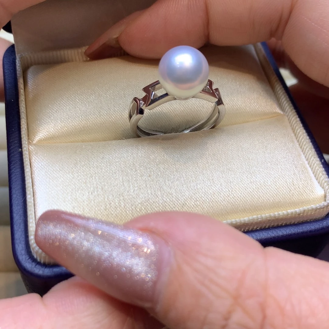 银S925镶嵌戒指海水珍珠