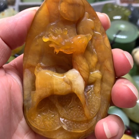 蛇纹石玉未镶嵌手把件