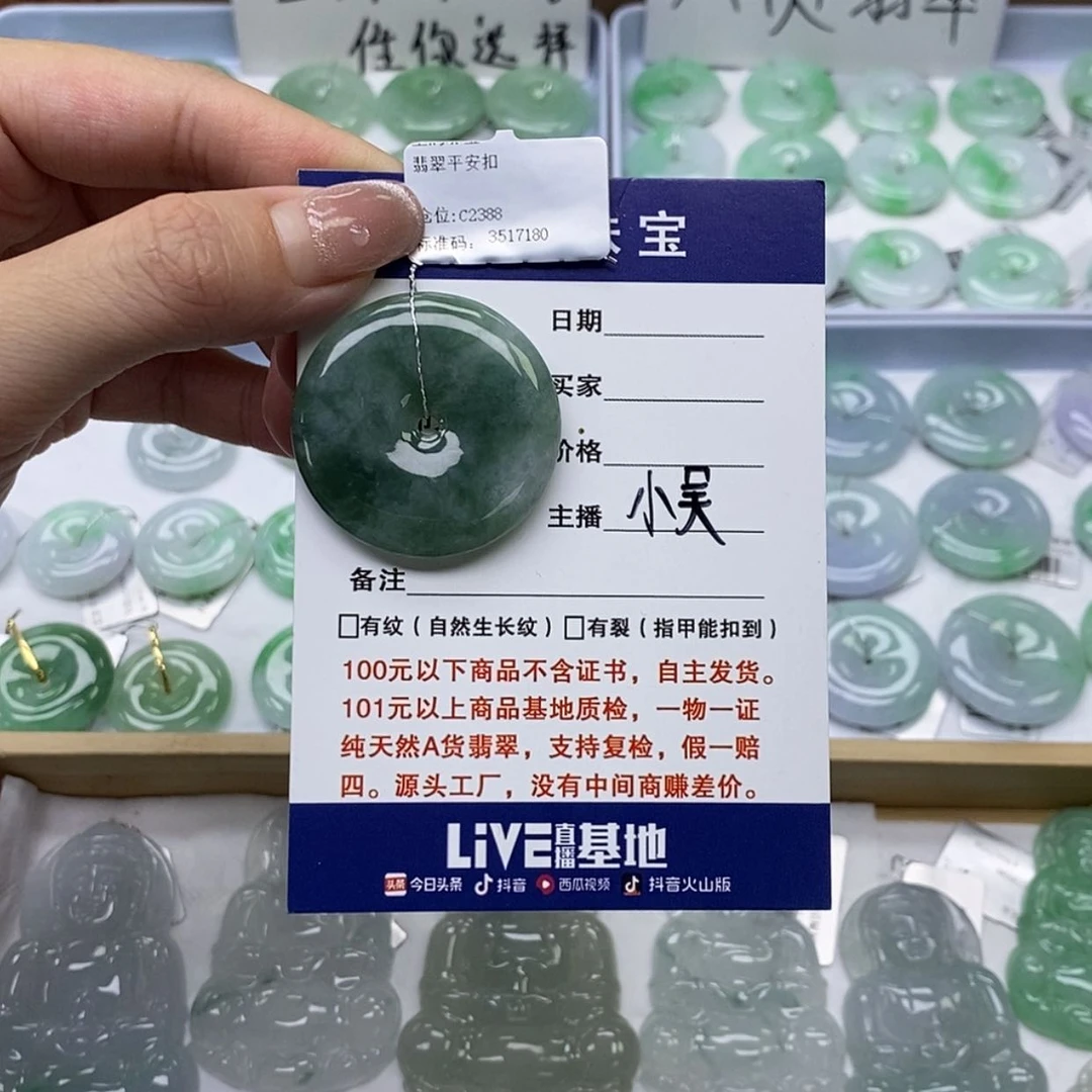 【闪购商品】翡翠颈饰未镶嵌平安扣