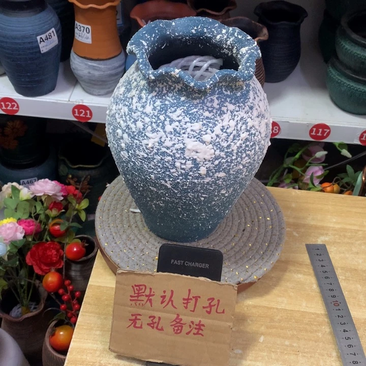 【闪购商品】红陶粗糙盆默认打孔高25口13