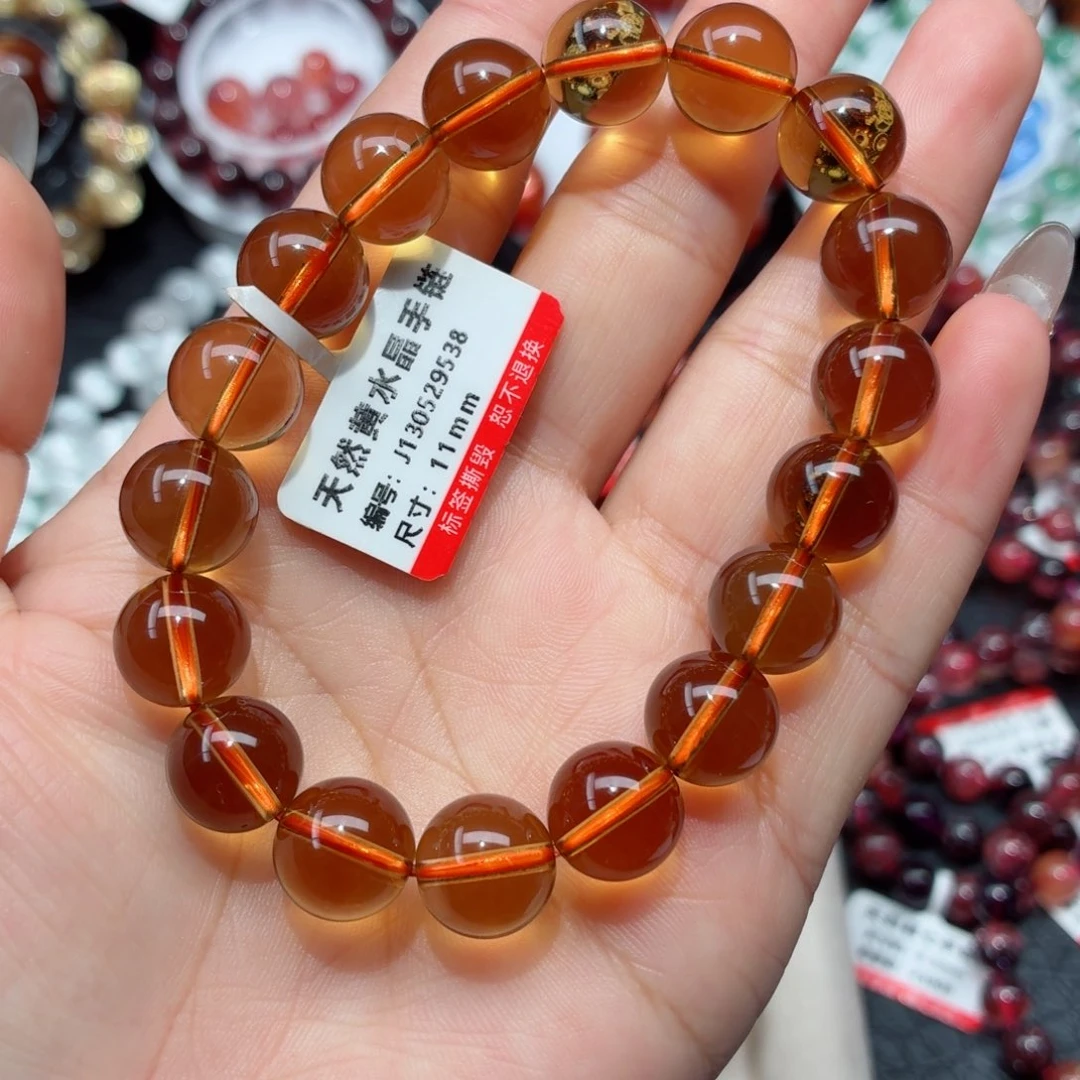 未镶嵌水晶手链金红料黄水晶手链