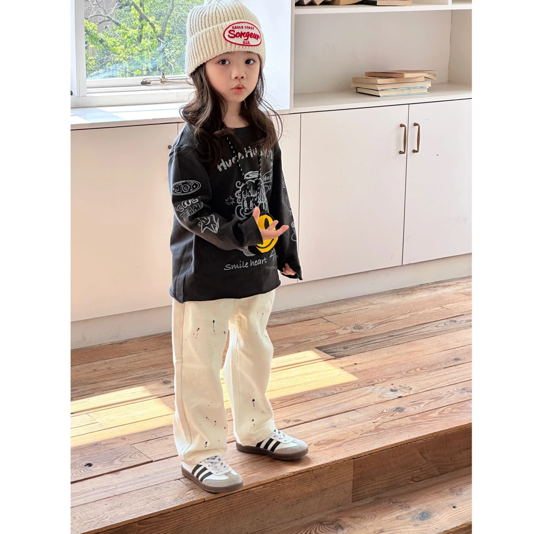 壹妈韩版童装女童秋季套装洋气儿童时髦百搭条纹针织毛衣休闲裤子