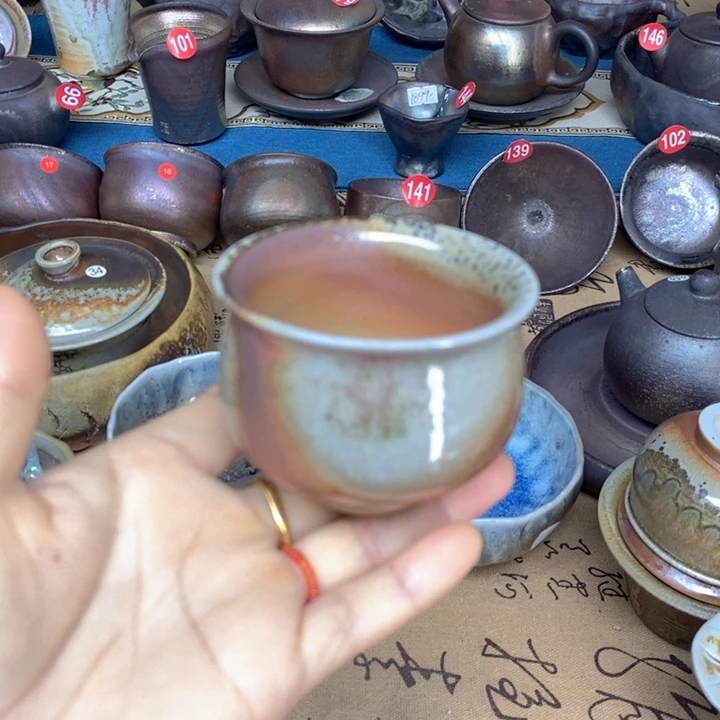 杯子纯手工柴烧裸烧茶杯