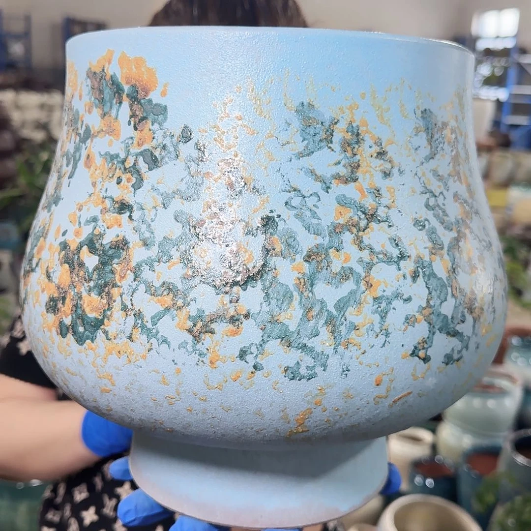 紫砂花盆高25口22