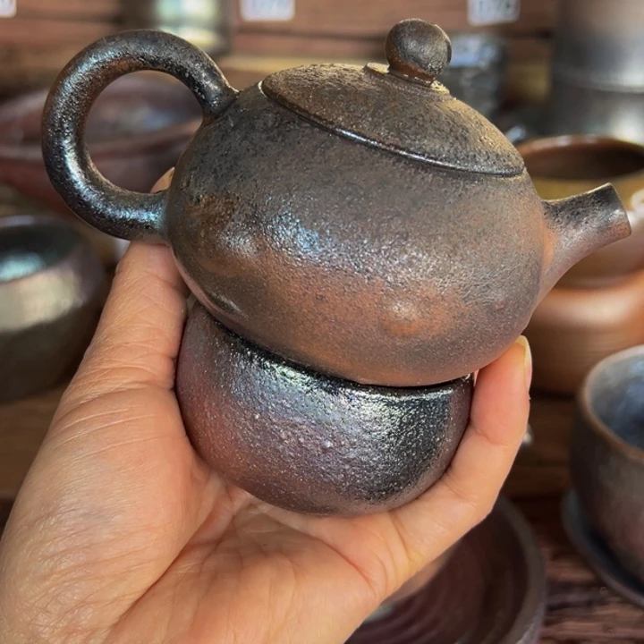 陶晚*建水杨坤柴烧微瑕壶170CC