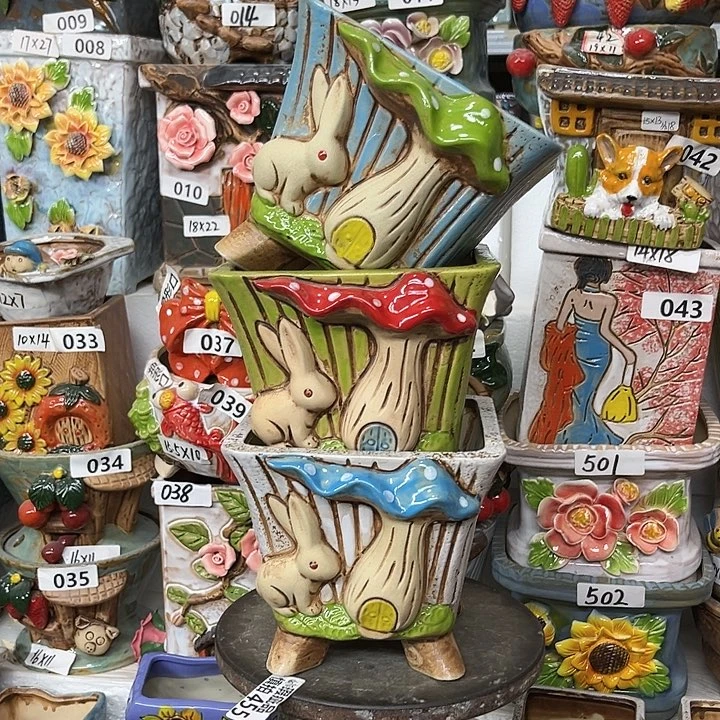 粗陶材质多肉花盆