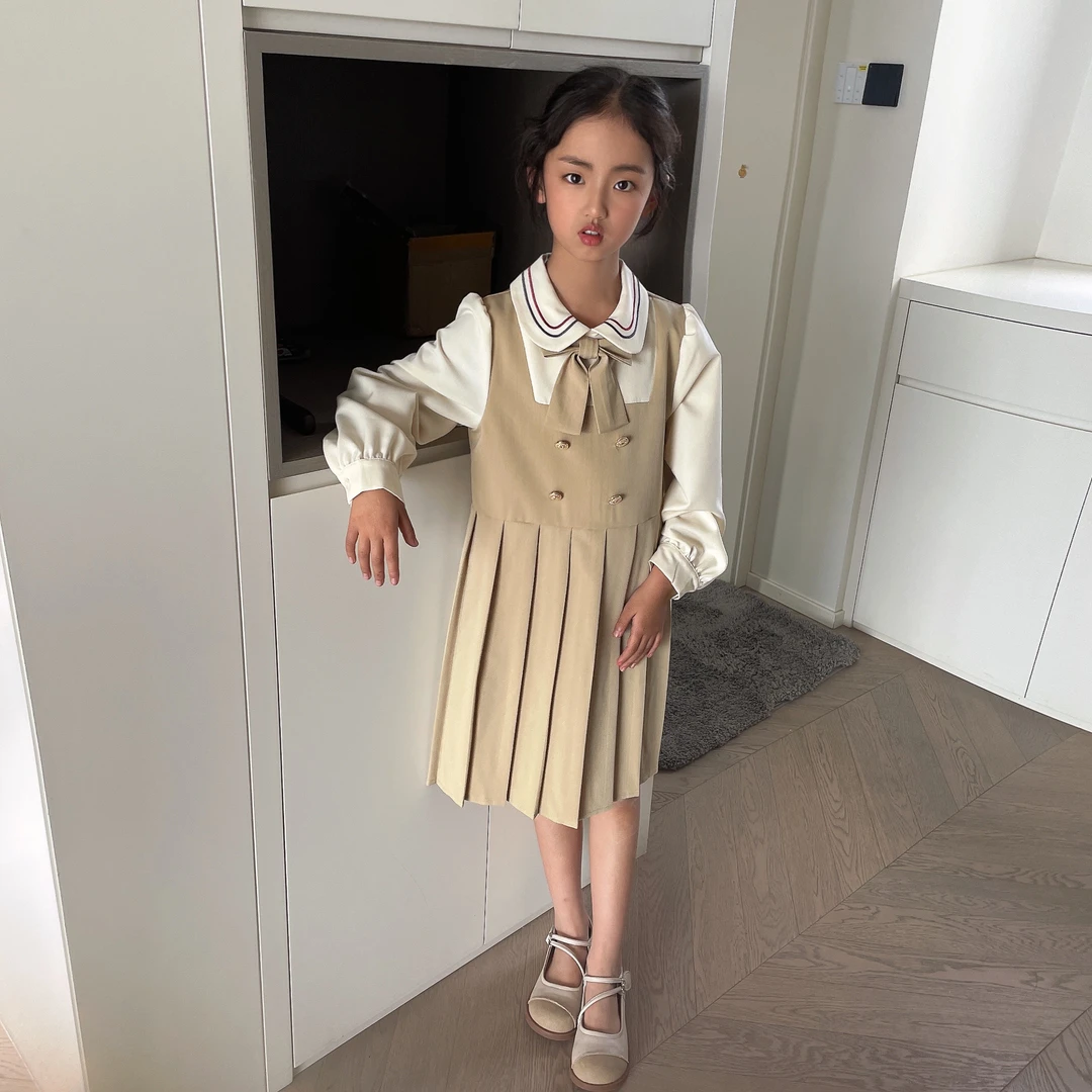 春季新款儿童时尚长袖jk两件套套装S1069洋气春秋连衣裙