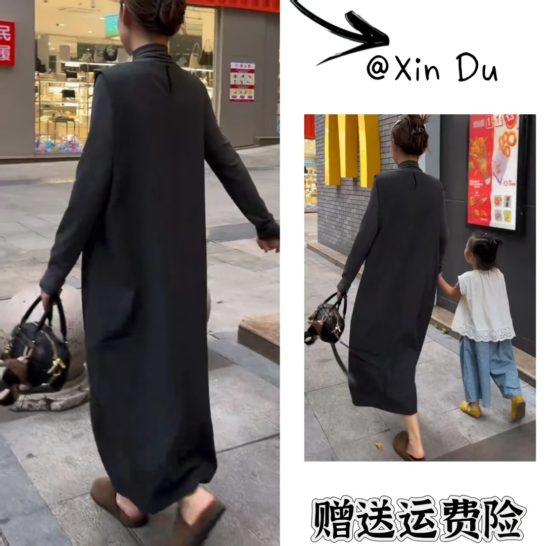 2025秋季新款时尚显瘦气质女士网红洋气两件套百搭款D22951
