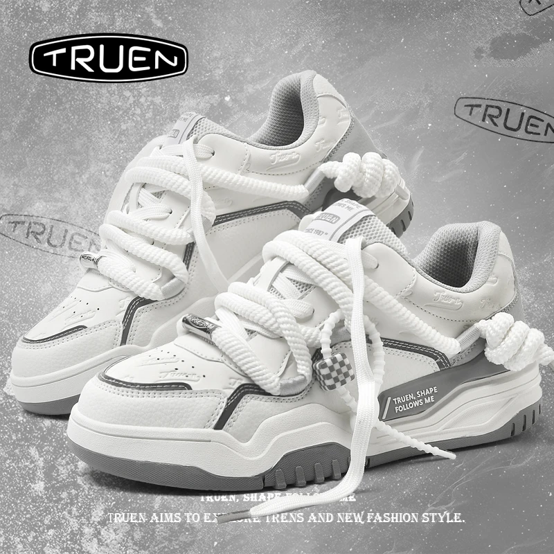 真恩转运板鞋男国潮原创夏季透气厚底增高百搭2025今年流行鞋子