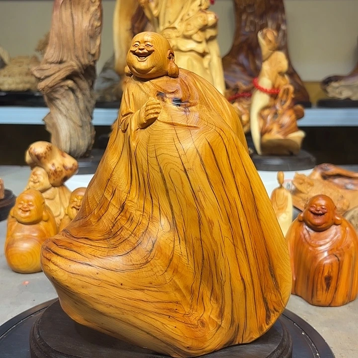 柏木太行崖柏弥勒佛