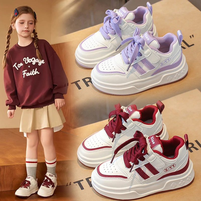 2025春季女童板鞋软底老爹鞋中大童百搭跑步儿童春秋男孩中大童