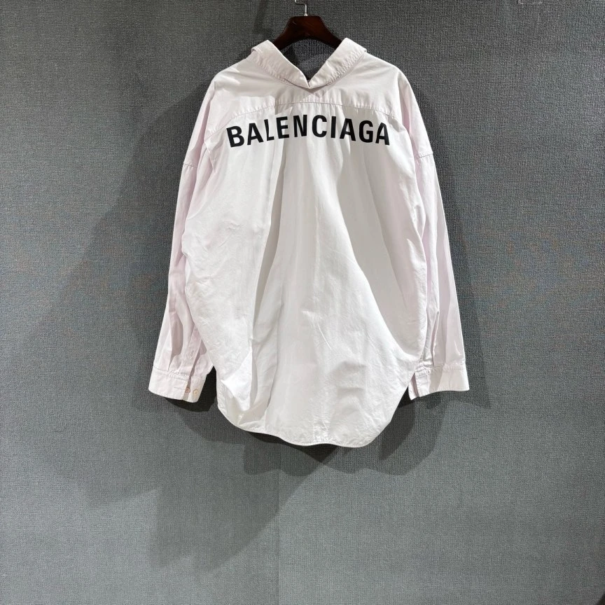 99新 Balenciaga/巴黎世家 （pm）背后印花粉色衬衫 36码/2747