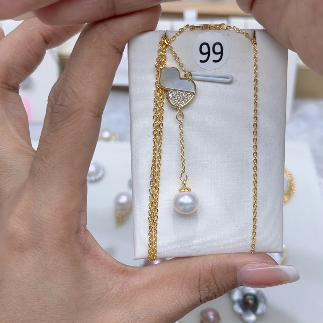 九***喵银S925镶嵌戒指淡水珍珠