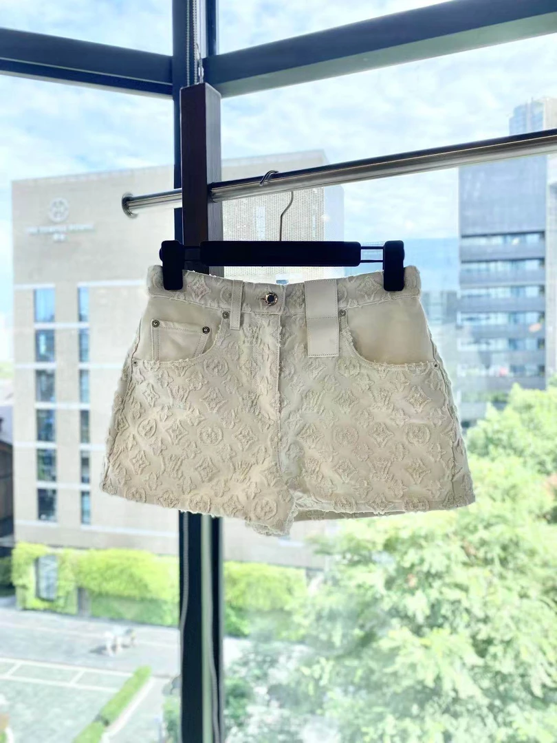 95新 LouisVuitton/路易威登  bb2484 棉 24ss老花满印短裤 34码
